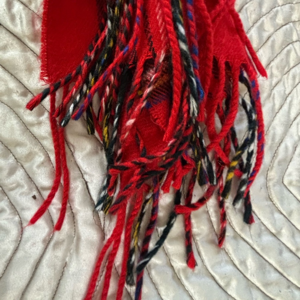 Christian Dior Monsieur Vintage Red Plaid Cashmaire Scarf Made in Japan - Picture 10 of 15